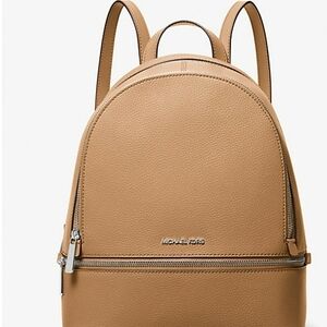 Michael Kors Rhea Peanut Cacahuete Leather Backpack